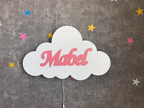Miniatura 8 de Personalizable Kids Name Sign Lamp, Baby Room Wall Night Light Cloud Shape, Custom Gift Baby Name Montessori Bedroom Lamp Decor