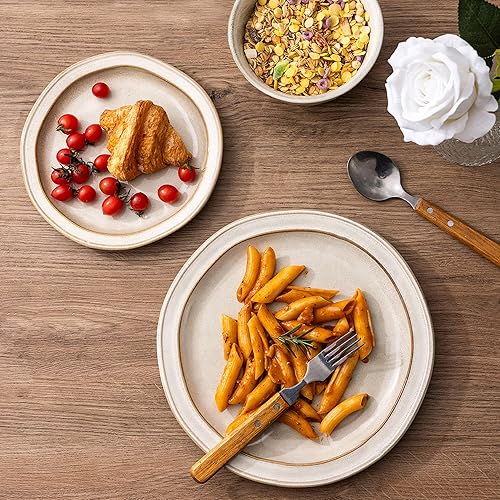 Miniatura 5 de AmorArc Juego de vajilla de cerámica, platos y cuencos de cerámica hechos a mano con esmalte reactivo, resistentes a las astillas y grietas, aptos