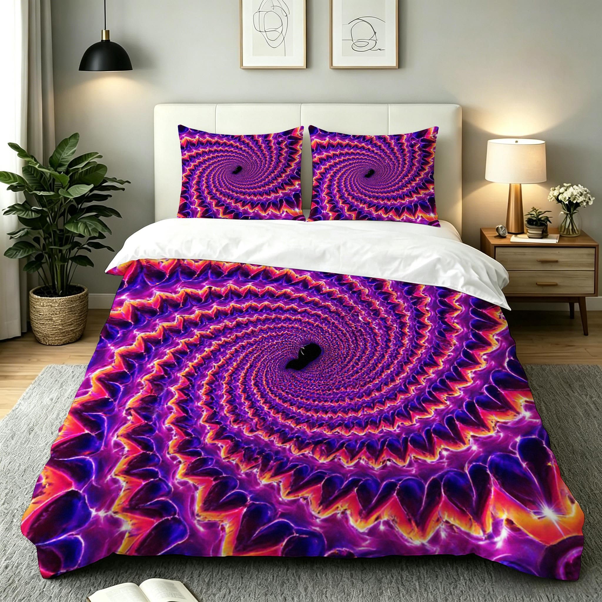 Funda Nórdica Cama 180, 240x260 cm Cuadro Morado, AQ2394