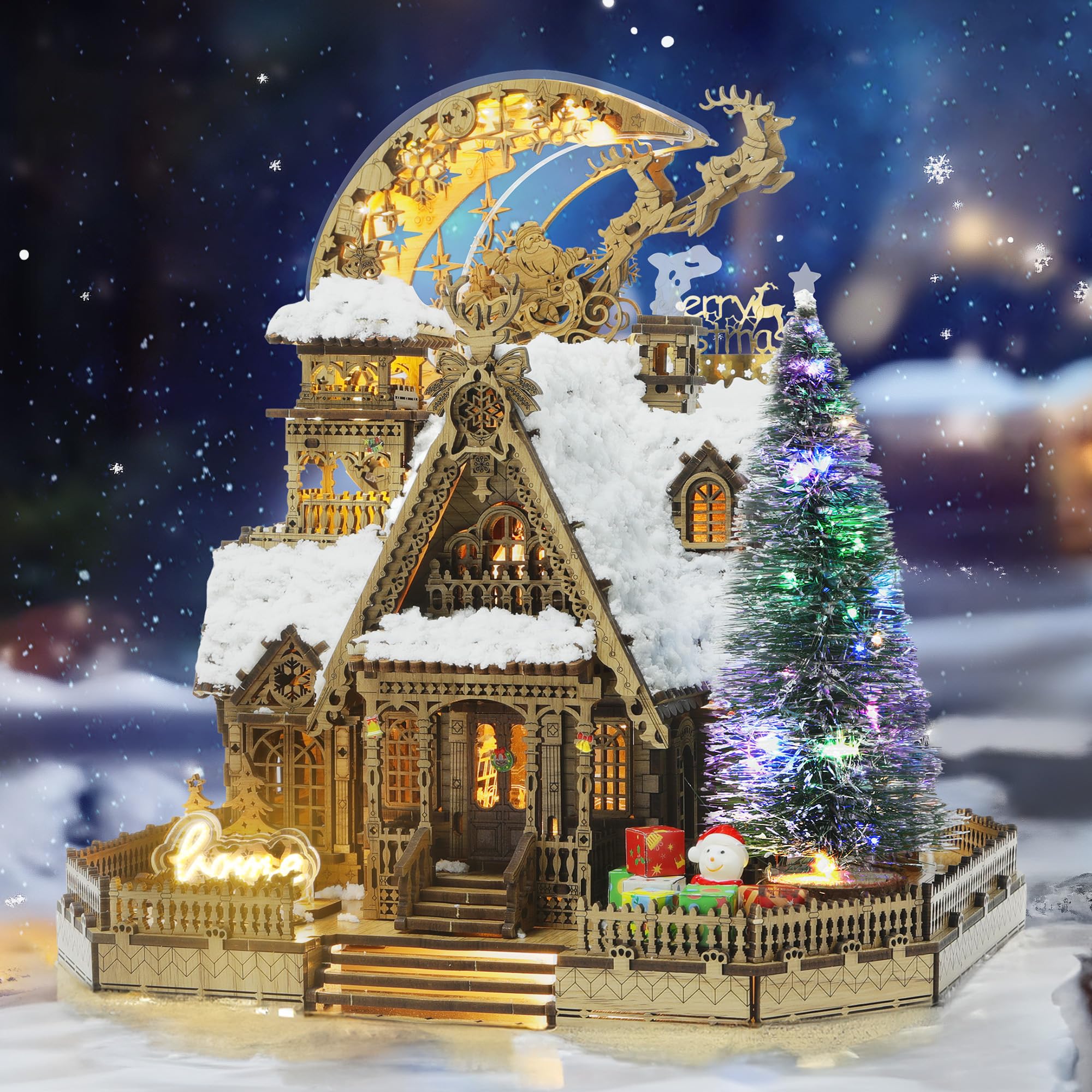 Puzzle 3D In Legno Castello Steampunk - Kit Costruzione Con Ingranaggi Meccanici E Luci LED, Per Adulti E Ragazzi