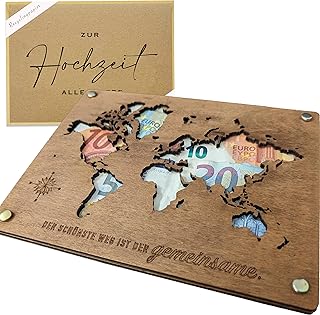 Geldgeschenk Hochzeit Hochzeitsgeschenke für Brautpaar Geldgeschenke Verpackung mit Hochzeitskarte (Weltkarte)