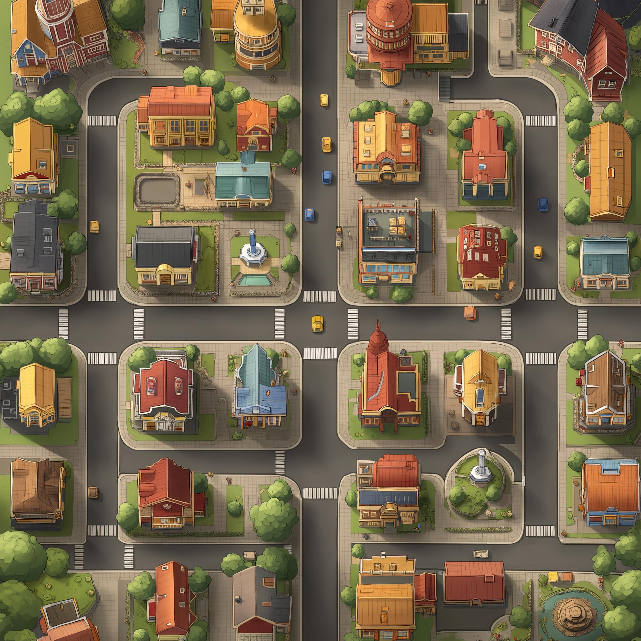 Tapis de jeu enfant 90 x 90 cm – Mon Quartier - néoprène 2mm - respect des normes européennes