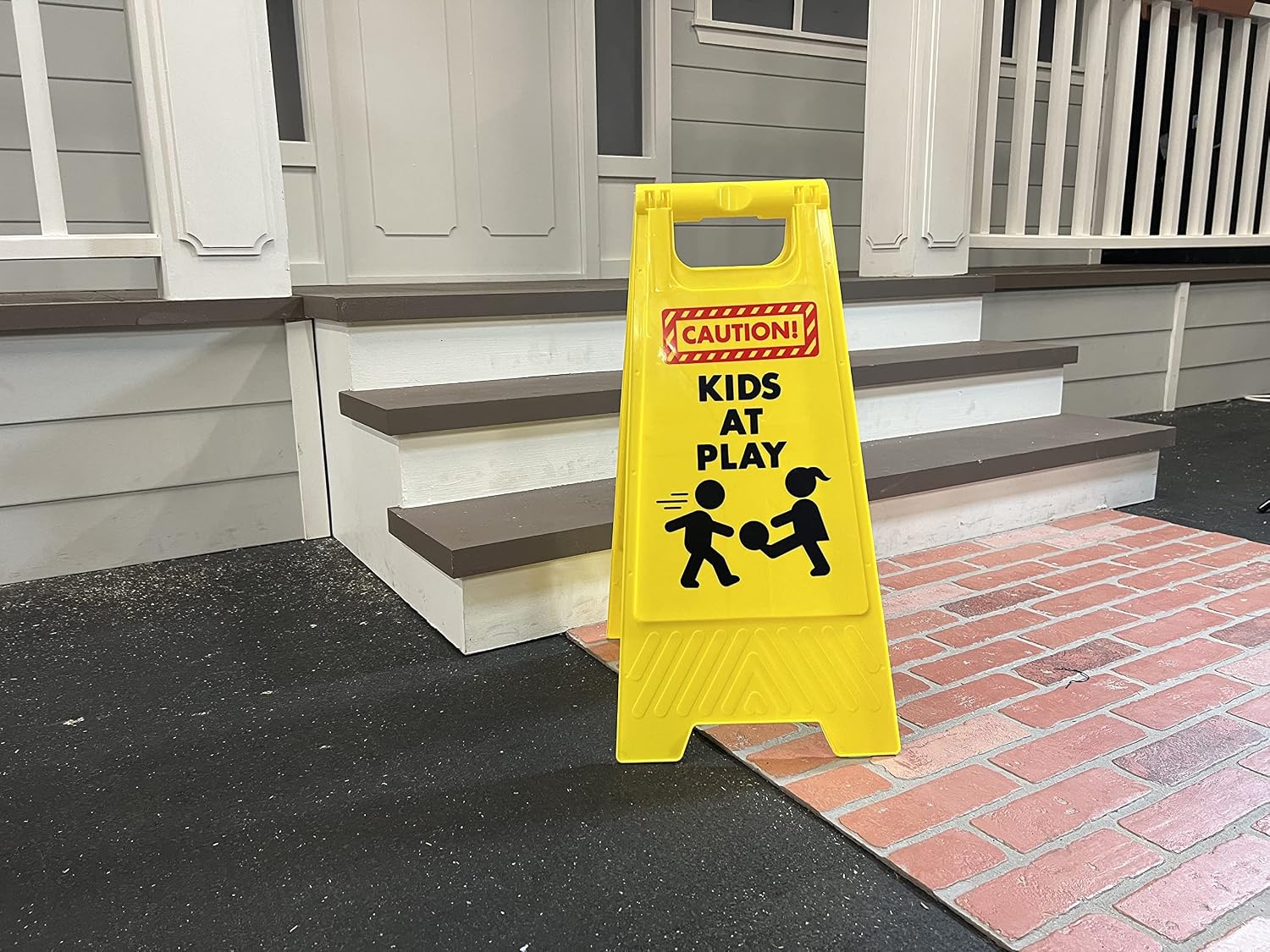 4 PCS Caution! Kids at Play! Warning Board Sign Kids Playing for Yards, Neighborhoods, Schools, Day Cares, Park & Street, Sidewalk, & Driveway