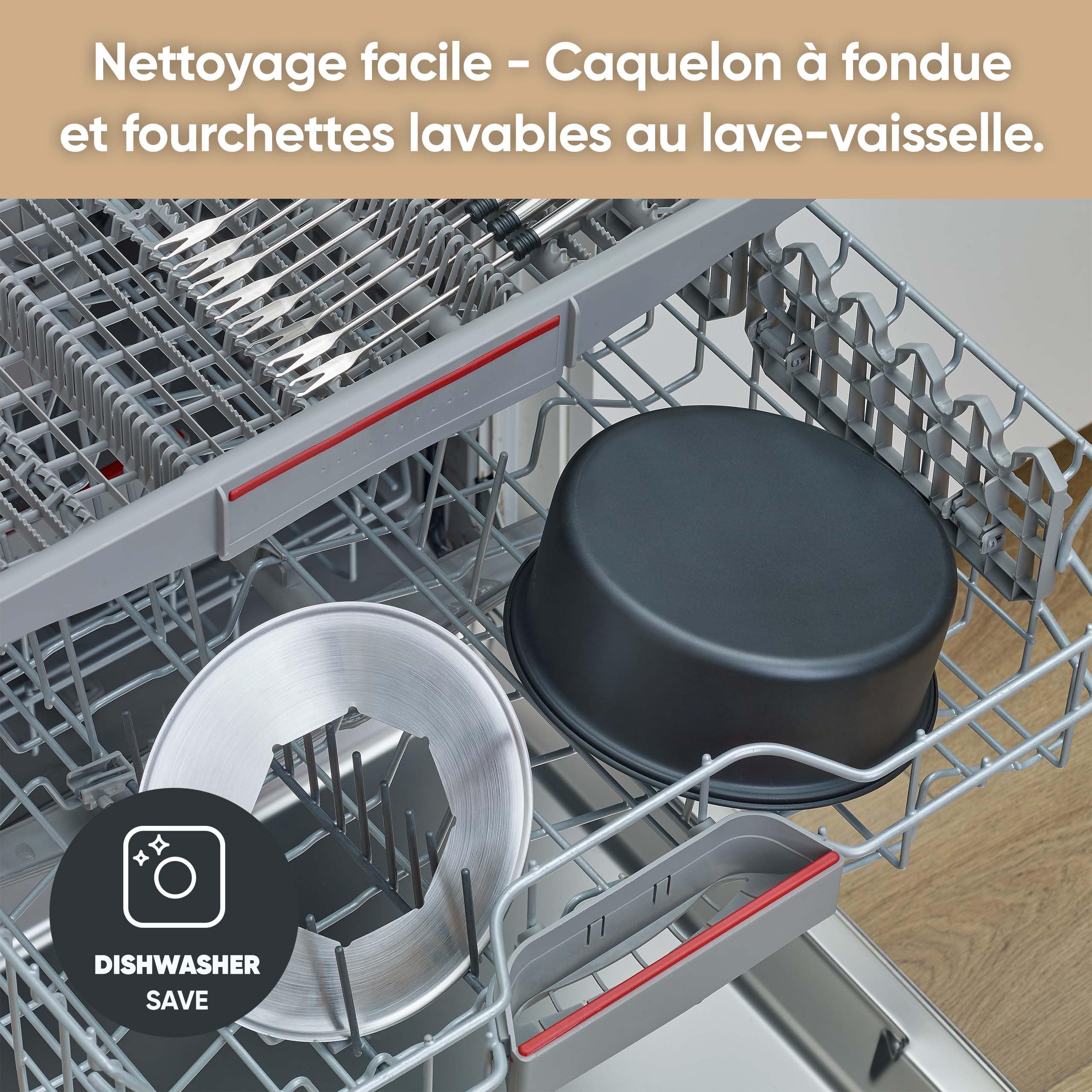 SEVERIN Appareil à Fondue et Raclette pour 8 personnes, Appareil à raclette 2 en 1 avec Plaque de cuisson et Service à fondue, Inclus 8 poêlons, spatules et fourchettes à fondue, Noir, RG 2347