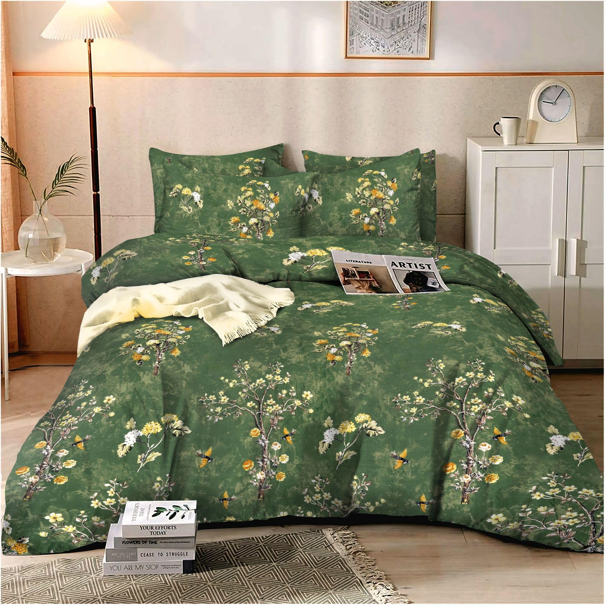 EverSoft Bedding 3Pcs Set 100% Egyptian Cotton Single Printed Duvet Cover with 1x Fitted Sheet - Image 2