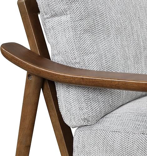 Miniatura 5 de realglow Silla decorativa moderna de mediados de siglo con respaldo extraíble, silla de salón con marco de madera maciza, sillón tapizado, sillón