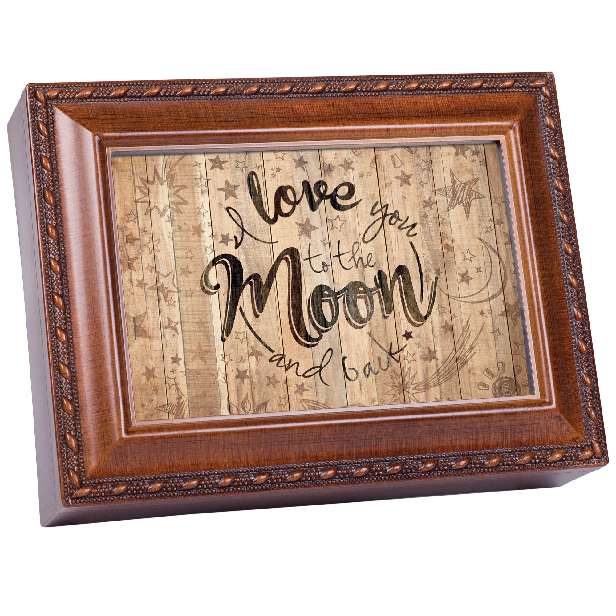 Cottage Garden Multicolor Love You To The Moon And Back Woodgrain Keepsake Music Box Plays What A Wonderful World