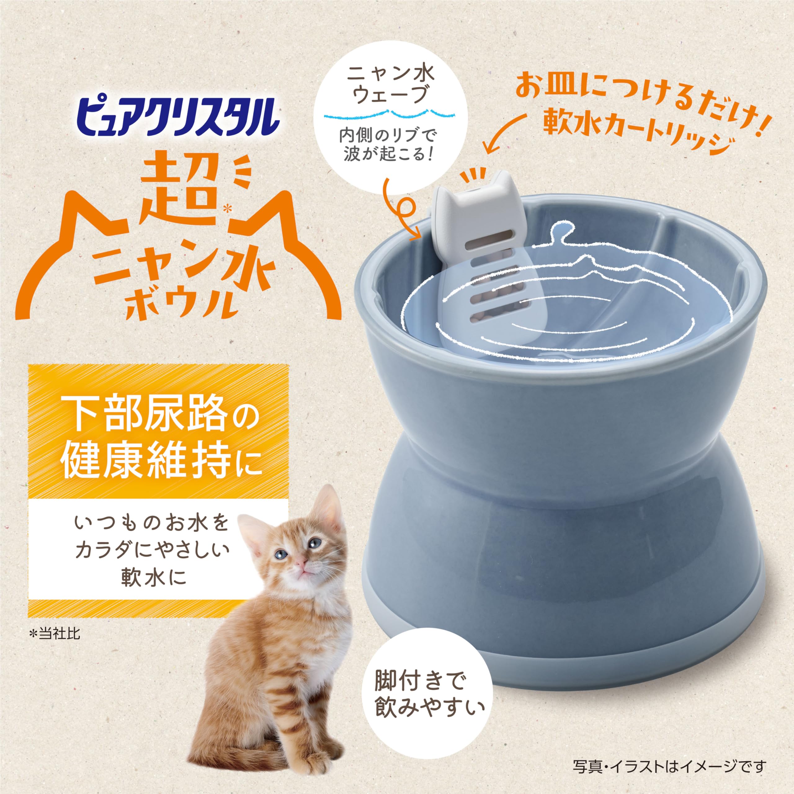 猫のお水入れ Amazon | ジェックス ピュアクリスタル 超ニャン水ボウル ブルー 陶器