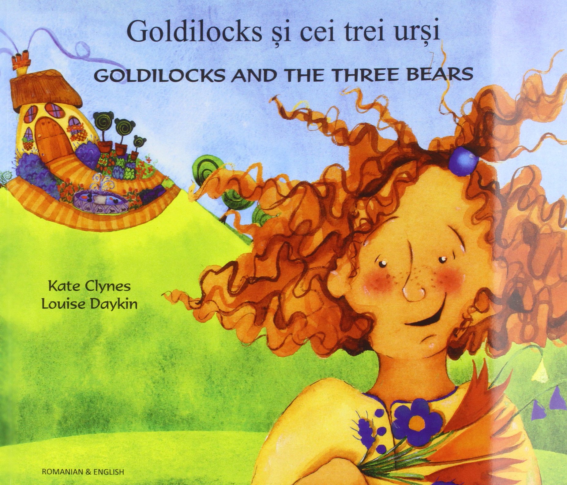 Kate Clynes Goldilocks & the Three Bears - Romanian & English Paperback Book - White