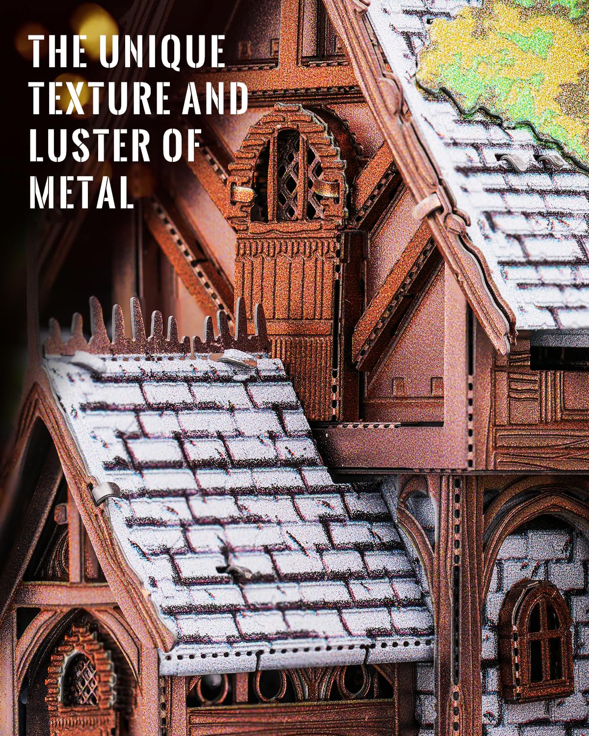 Piececool Puzzle in metallo 3D a forma di castello di elfi, per adulti, kit di costruzione fai da te per architettura, tempo in famiglia, decorazione per la casa, idea regalo