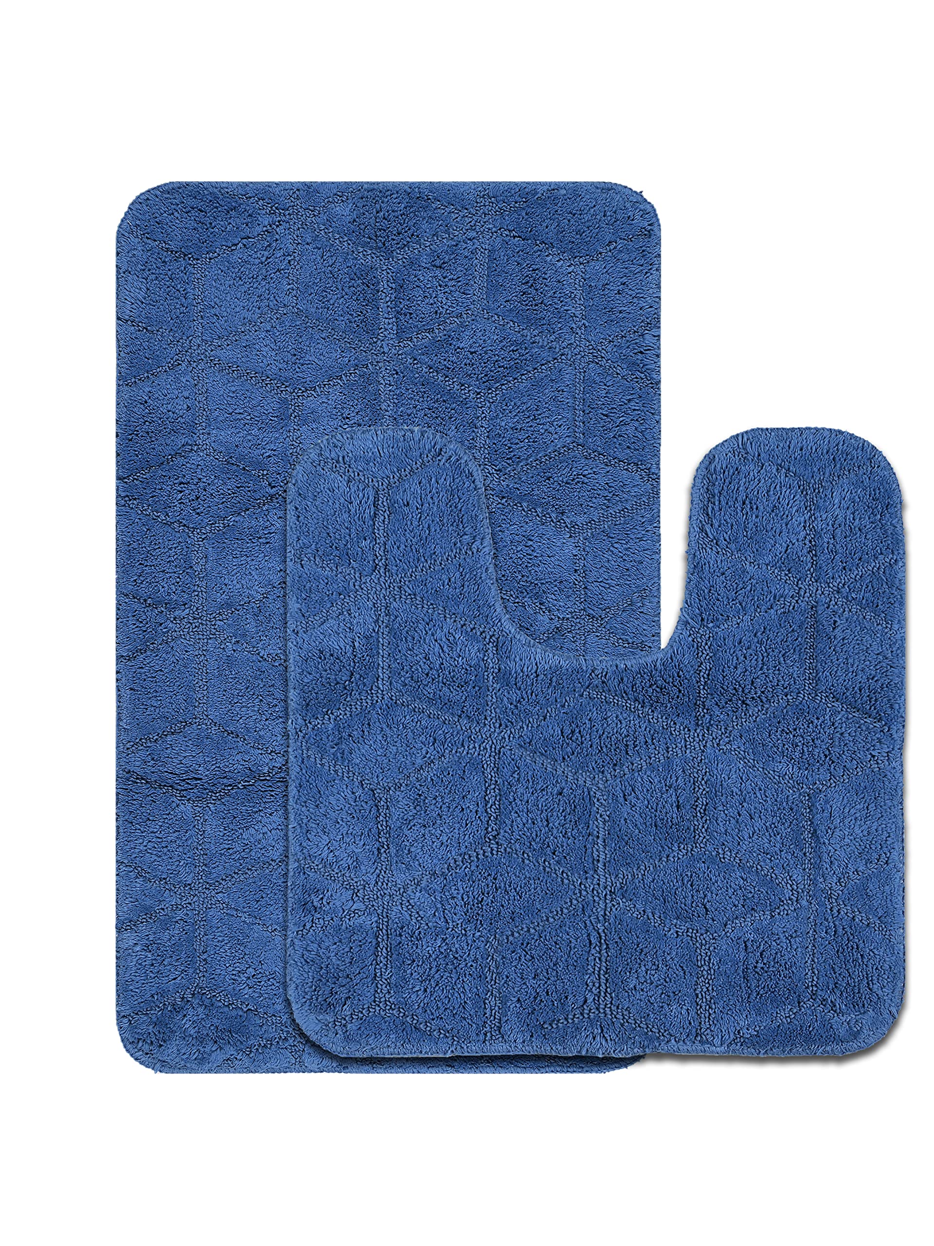 Saral Home Solid Antiskid Bathmat Set (Mat-50x80 & Contour-50x50 Cms)