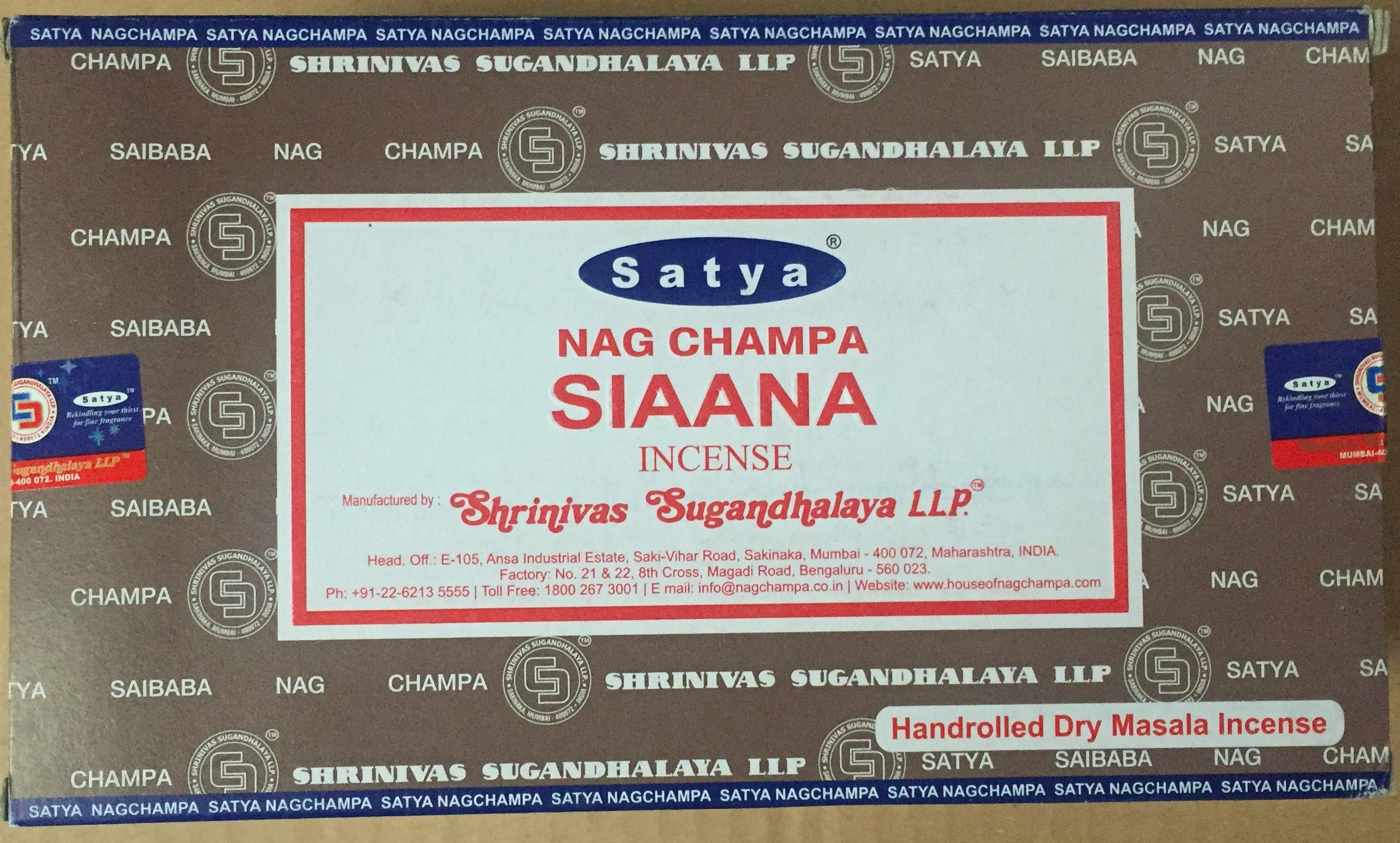 Satya Nag Champa Incense Sticks - Box 12 Packs (Siaana)