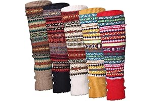 5 Pairs of Charming Crocheted Leg Warmers for Women