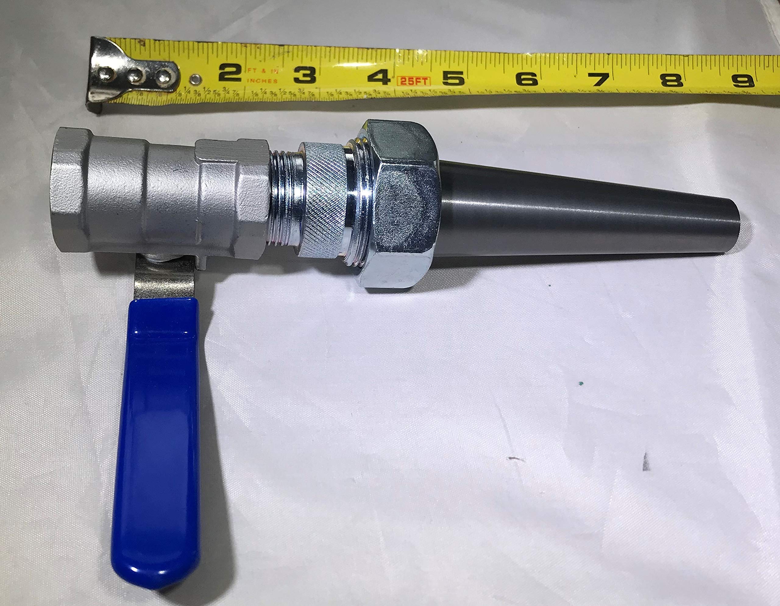 Large Carbide Sandblaster Nozzle Assembly: C-C1 (1/8 inch ID) Nozzle Tip, Steel Ball Valve & Holder- Professional Abrasive Blasting Nozzle