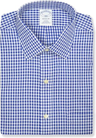 Brooks Brothers Regular Fit Cotton Mixed Check Plaid Pocket Dress Shirt,