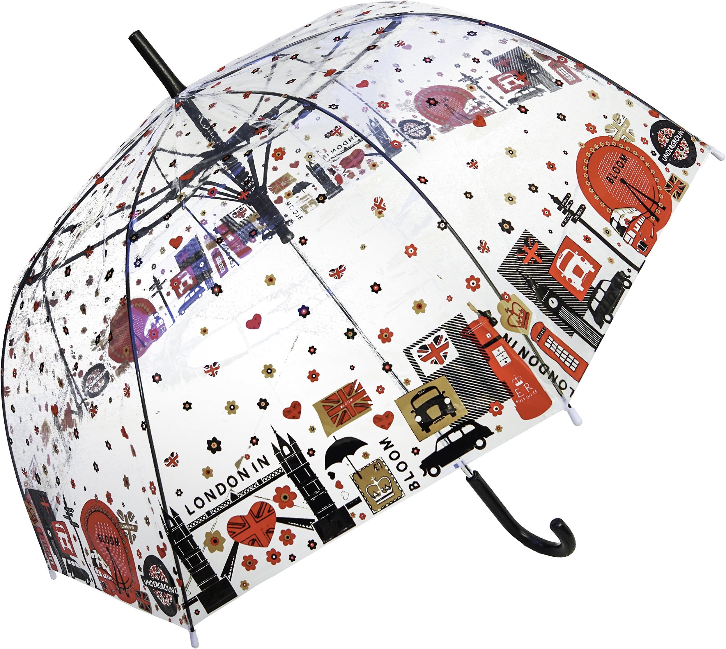 London in blooms transparent straight umbrella