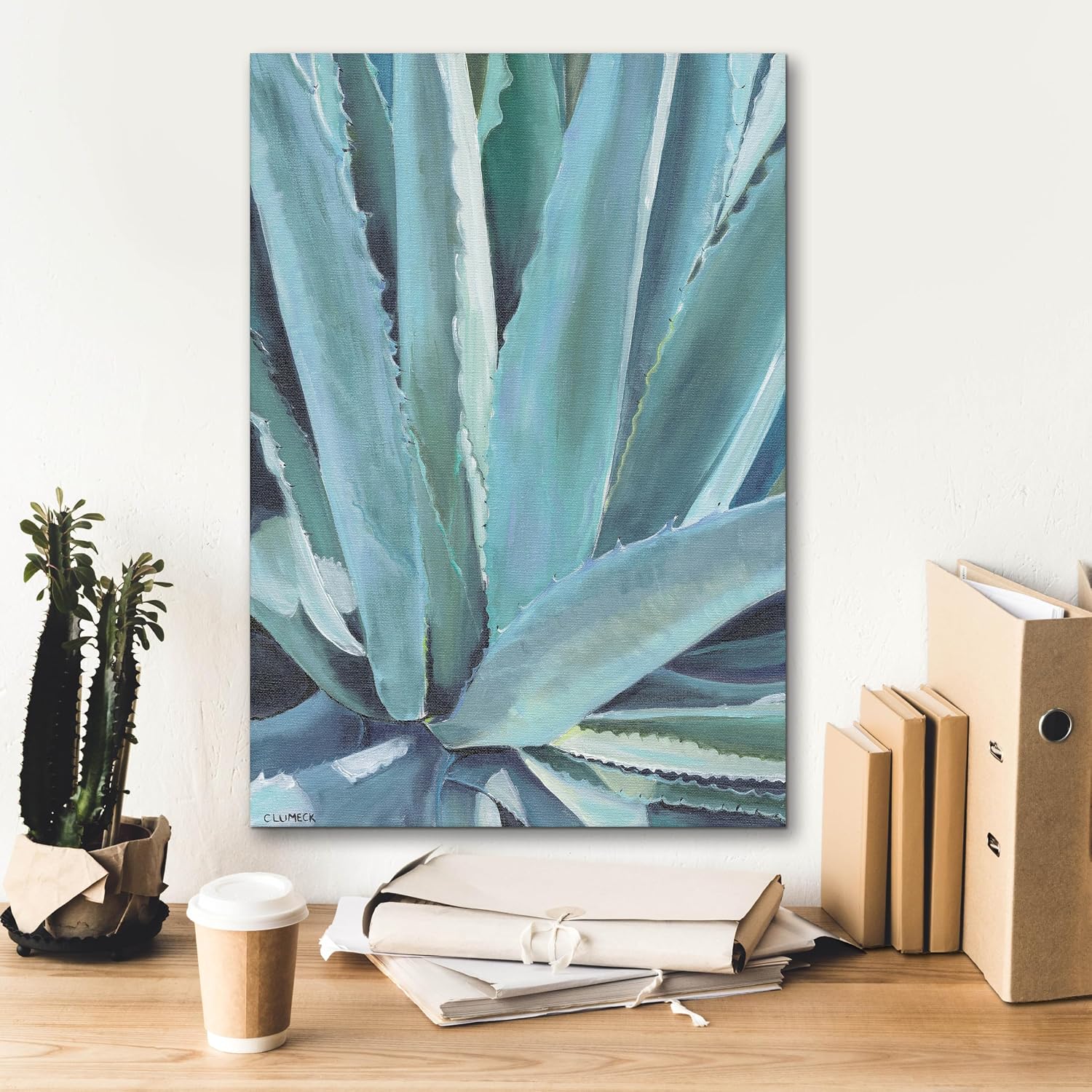 Epic Graffiti 'Blue Agave by Alana Clumeck Giclee Canvas Wall Art, 18"x26"