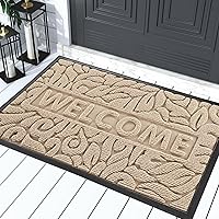Vista 12 de Yimobra Tapete de bienvenida grande de 36 x 24 pulgadas, impermeable, antideslizante, para puertas delanteras, entradas exteriores, tapete