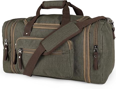 Duffle Bag for Travel 2023 Expandable 40L Lightweight Water-Resistant Carry On Weekender with Multiple Pockets & Shoulder Strap Airline Approved Travel Duffel Bags for Men & Women - ARMY GREEN