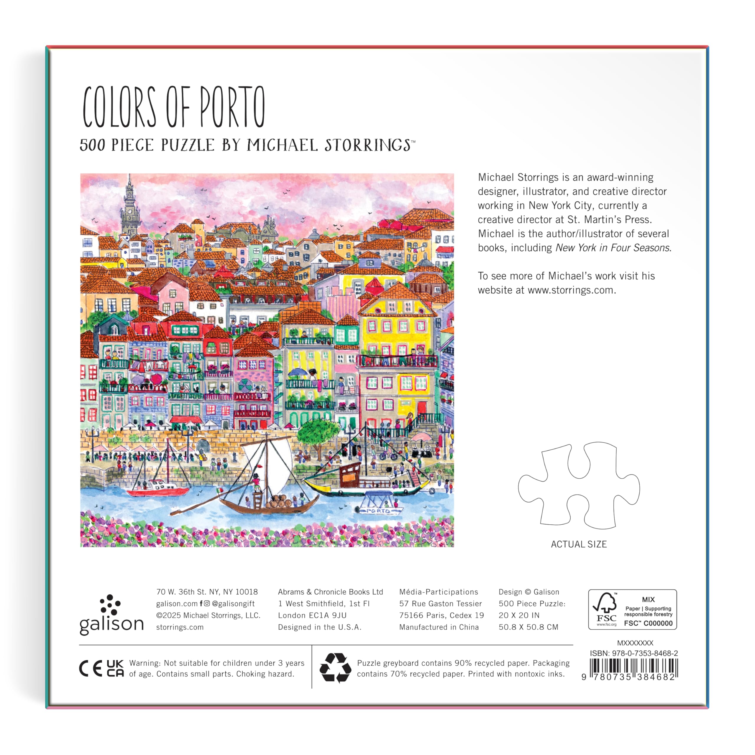 Amazon.com: Galison Colors of Porto – 500 Piece Michael Storrings
