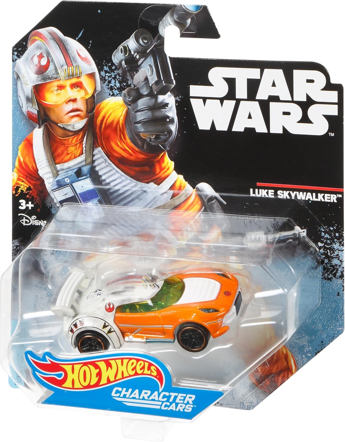 Hot Wheels Star Wars Rogue One Character Car, Luke Skywalker (X-Wing Gear)