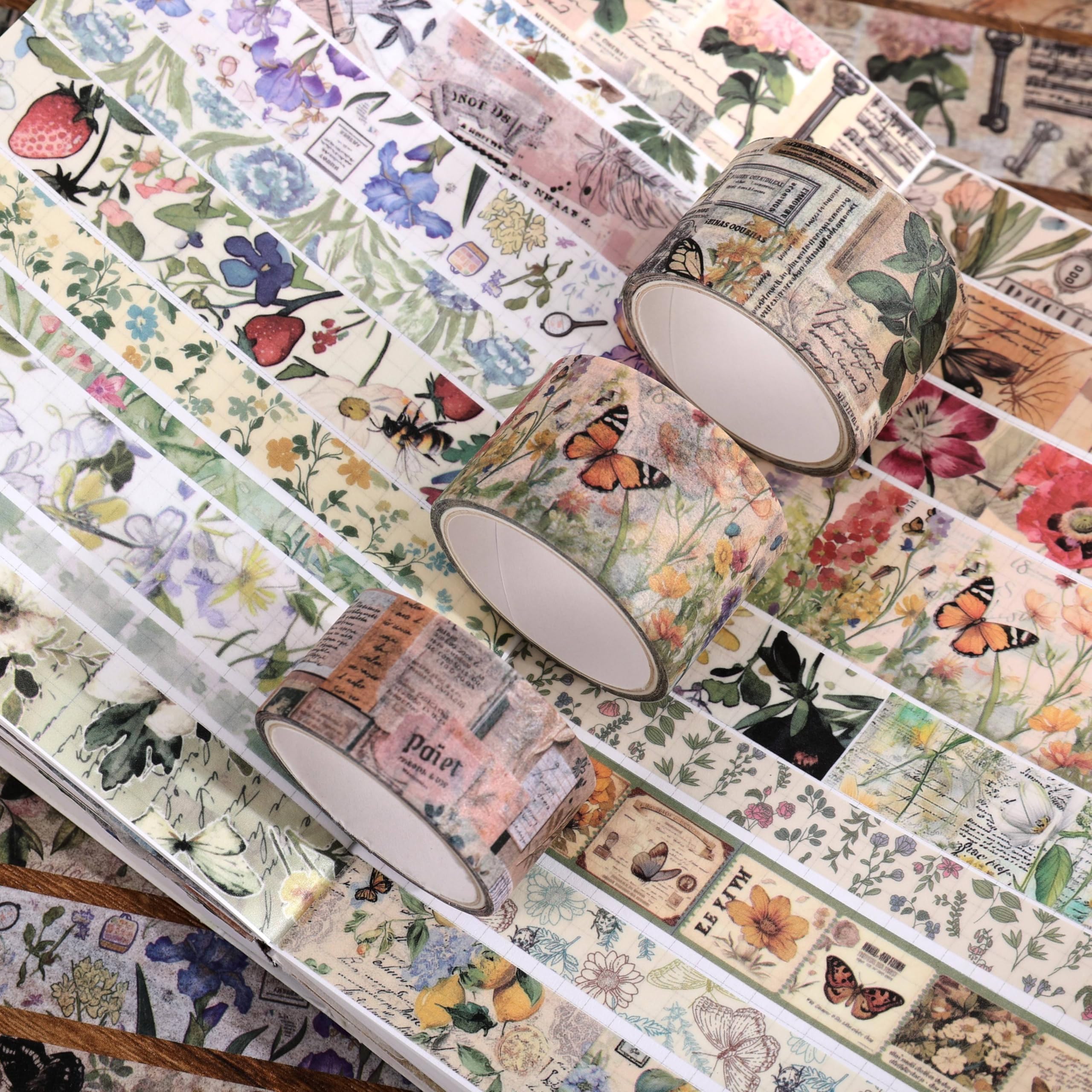 Vintage Washi Tape Set - Butterflies & Flowers -6