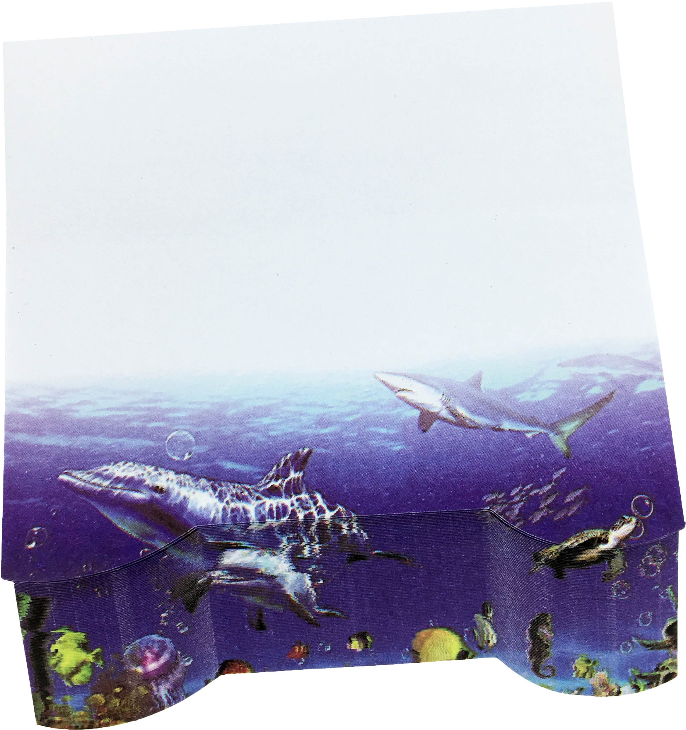 3D Shape Printed Sticky Notes,Cute Designs,Printed with Ocean World of The Pacific Ocean,Self-Stick Notes,3.35 x 3.75 Inches,100 Sheets/Pad,1 Pad/Pack,4A 8076