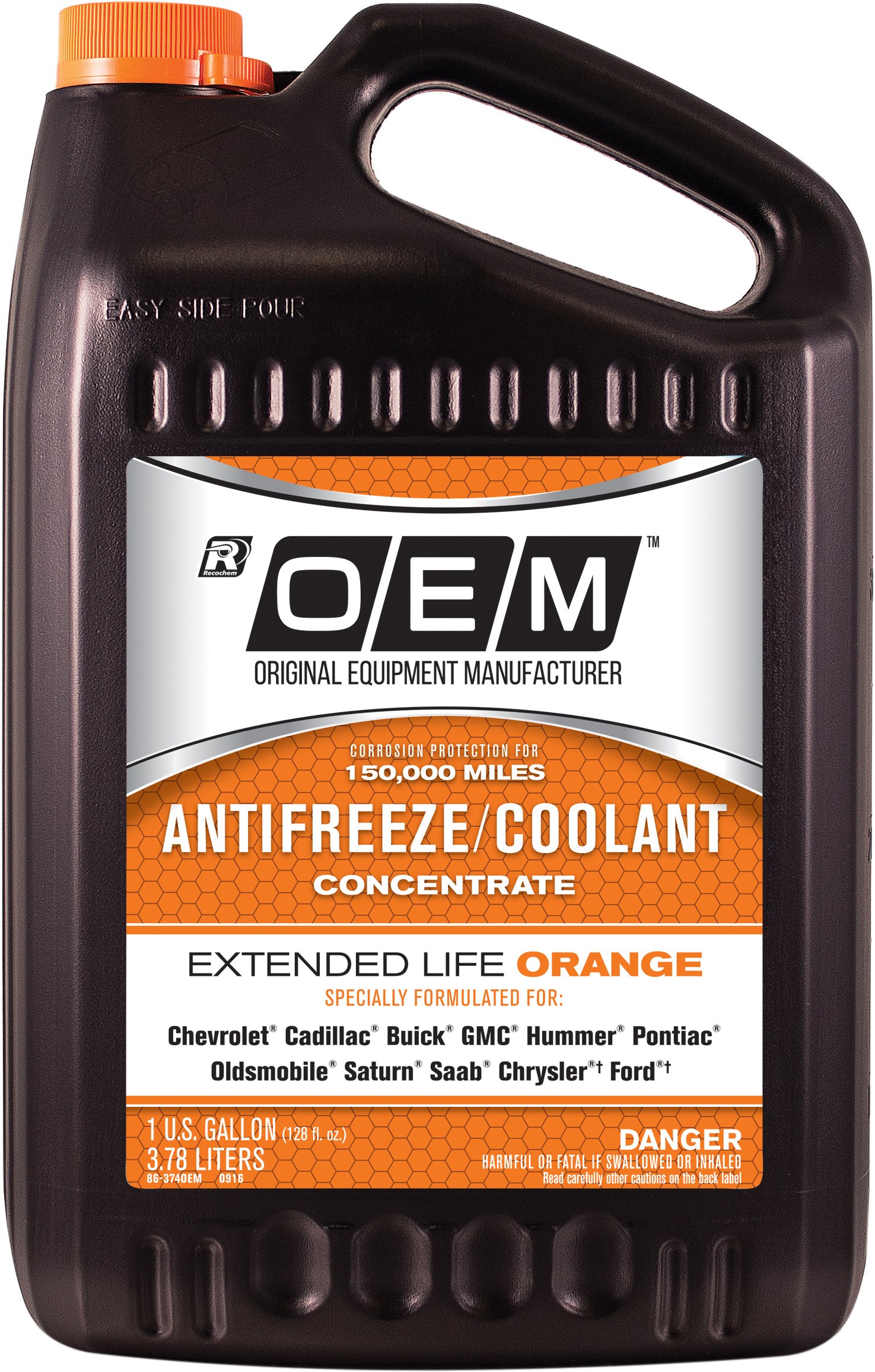 Recochem OEM 86-374OEM Orange Premium Antifreeze Concentrate Extended Life ORANGE, 1 gallon, 1 Pack