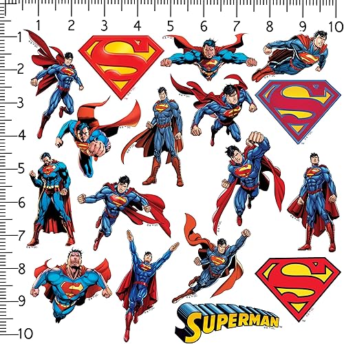 Miniatura 2 de Superman - Paquete variado de calcomanías de vinilo grandes de lujo, para laptop, botella de agua, álbumes de recortes, tableta, monopatín,
