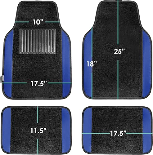 Miniatura 7 de FH Group Alfombrillas Automotrices para Piso  Ajuste Universal Alfombrillas Premium de Alfombra para Automóvil con Almohadilla para Talón del