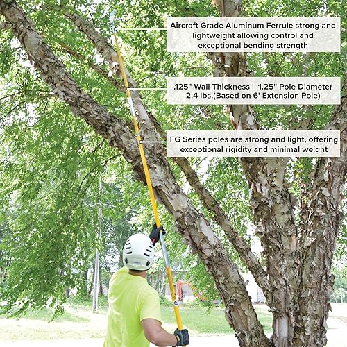 Miniatura 6 de Jameson FG-6-2PK Serie FG-6-2PK - Poste de extensión de fibra de vidrio de 6 pies para sierra de poste o cabezal de podadora, paquete de 2