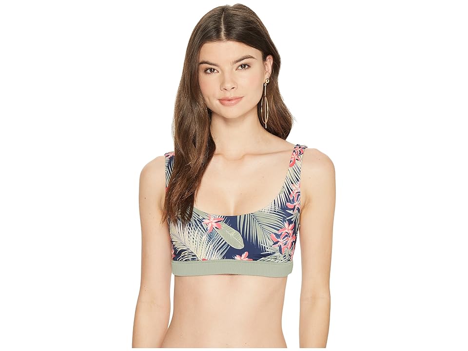 

Roxy ROXY(r) Fitness Sporty Bikini Top (Dress Blue Tiare Flower) Women's Swimwear, Multi