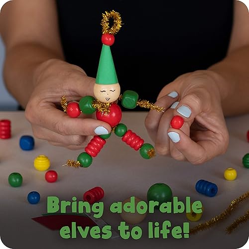 Miniatura 3 de READY 2 LEARN Manualidades de Navidad  Crea tus propios elfos de cuentas  Adornos de bricolaje para niños  Decoración de árbol de Navidad  Todos los