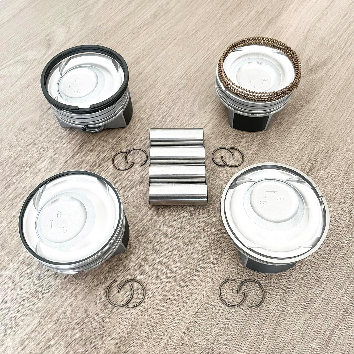 STD Engine Pistons With Rings Compatible with Elantra Veloster Forte Koup G4FJ 1.6 Turbo 2014-2018 Replacement for 230412BAB0, 230412-BAB0