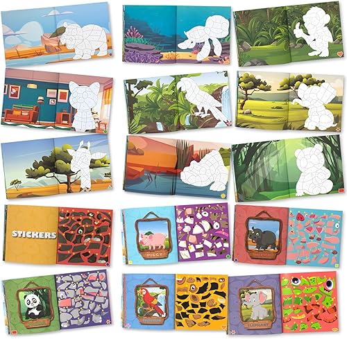 Miniatura 7 de Divertida pintura con calcomanías para niños, juego de 2  Entretenida actividad de calcomanías con temas vibrantes mantiene a los niños de 4 a 8