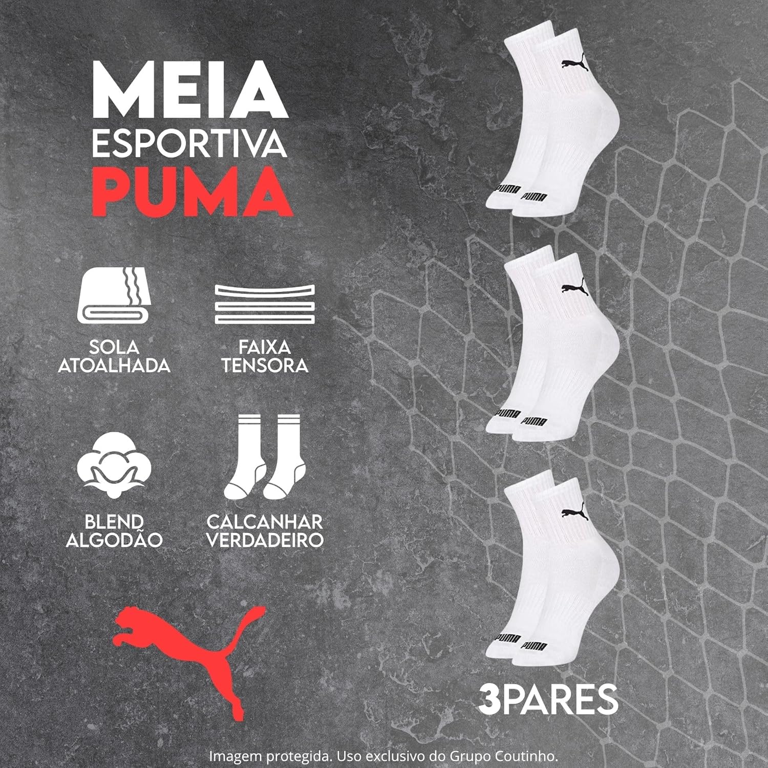 Kit 3 Pares Meia Puma Cano Médio Academia Sola Atoalhada Original em promoção! Veja a oferta e mais achadinhos de Moda íntima 8 Hoje é o melhor dia para comprar Kit 3 Pares Meia Puma Cano Médio Academia Sola Atoalhada Original com aquele preço maroto! Promoção! Aproveite a oferta! 8