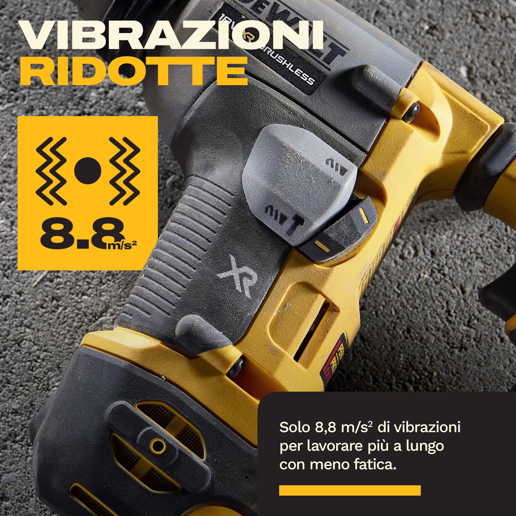 DEWALT Trapano a percussione 18V XR SDS PLUS 16mm, solo utensile, DCH172N-XJ