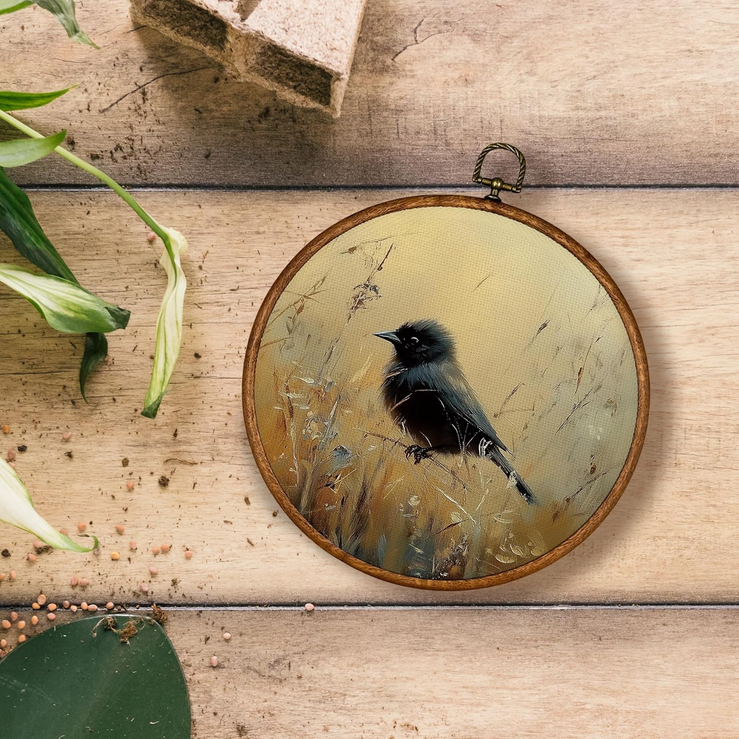 KSDUT レトロバードウォールアート装飾 - ニュートラルミッドセンチュリーモダンウォールアートキャンバスフレームハンギングプリン