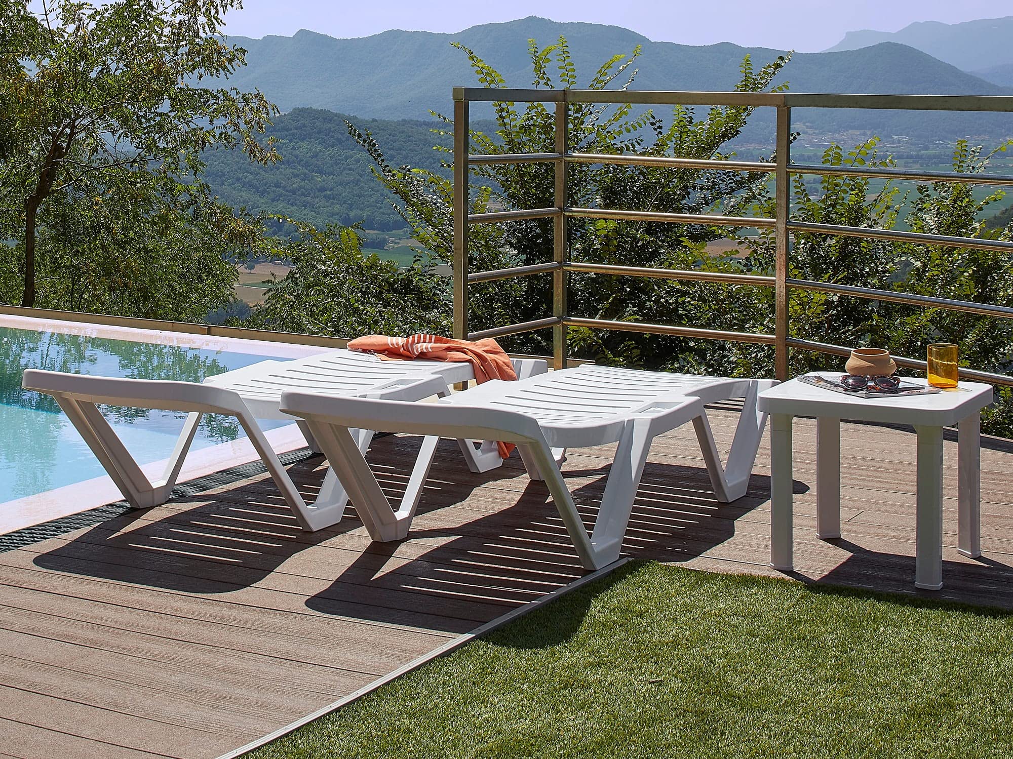 Resol garbar Andorra Mesa Auxiliar Exterior 47x47 | jardín, terraza, balcón, Playa, Piscina, Picnic, Camping, Catering | diseño, Ligero, Multiusos, Desmontable | Antracita