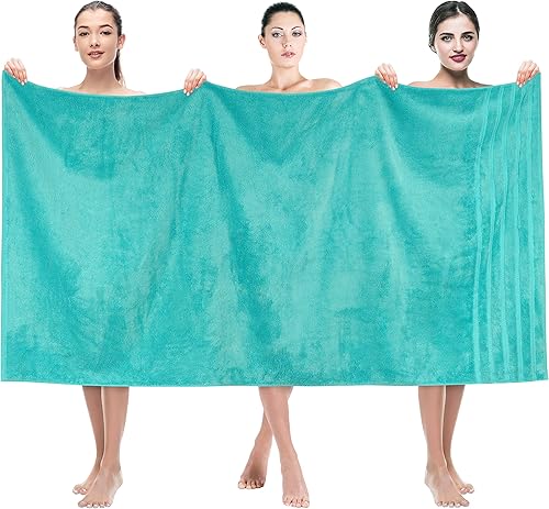 Miniatura 66 de American Soft Linen - Juego de 4 toallas de baño, 100% de algodón turco de 27 x 54 pulgadas, toallas de baño extragrandes, toallas para ducha