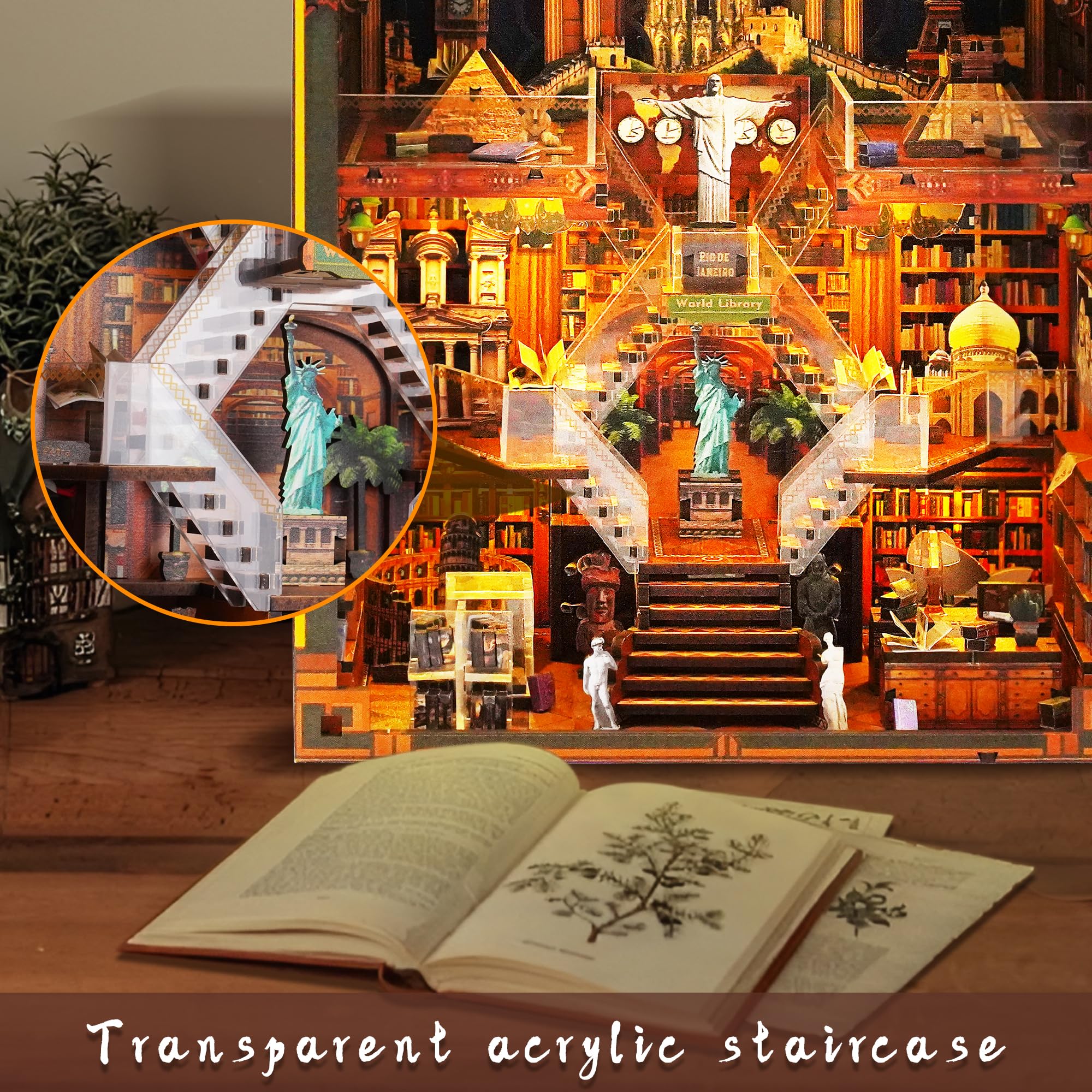 K☆124　STUDY PARK　大きな本たて Amazon.com: Book Nook Kits for Adults – The World Library Booknook