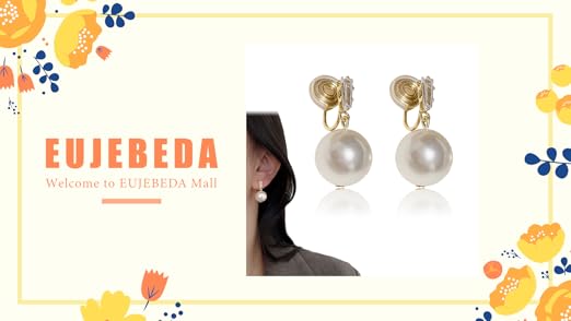 Orecchini A Clip Con Perla Per Donna - Placcati Oro, Anallergici, Senza Foro - Design Rotondo Chic Con Perla Artificiale 10mm - Regalo Con Scatola