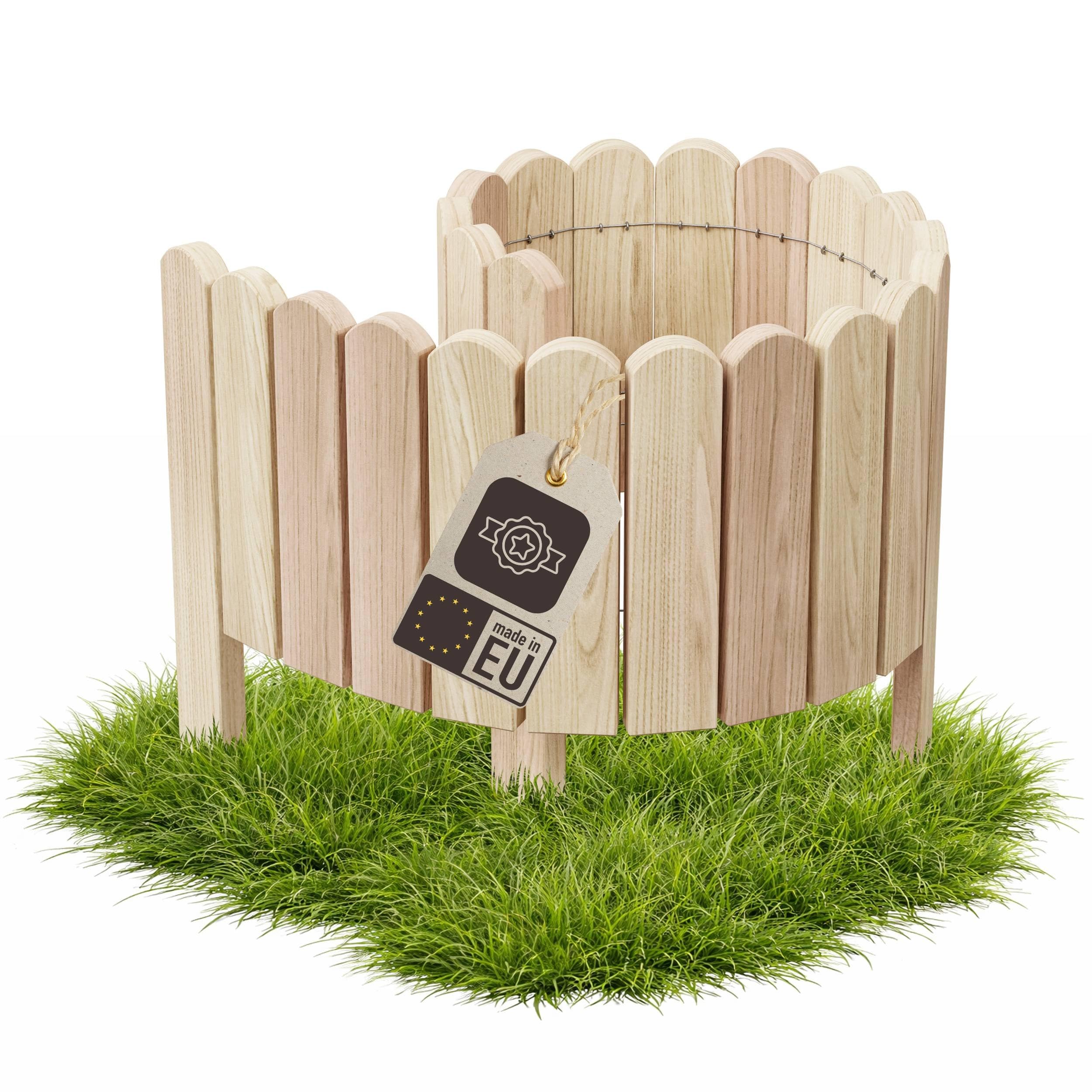be4nature Flexible Wooden Garden Border 10 x 100 cm Beige untreated roll border lawn edging decorative garden fence palisade bed edging