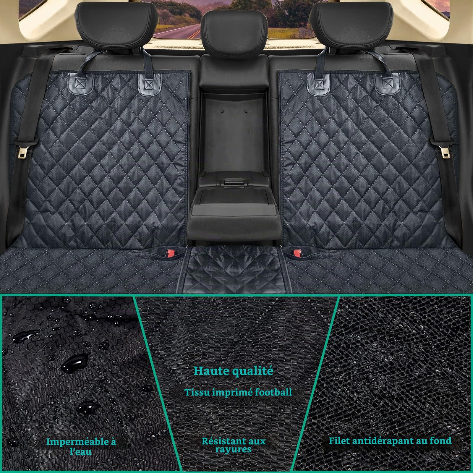 ANOSOSPECIAL Housse Protection Voiture Chien pour Siège Arrière,Imperméable Protège des Rayures Taille Universelle,Enfant, Animal de Compagnie SUV