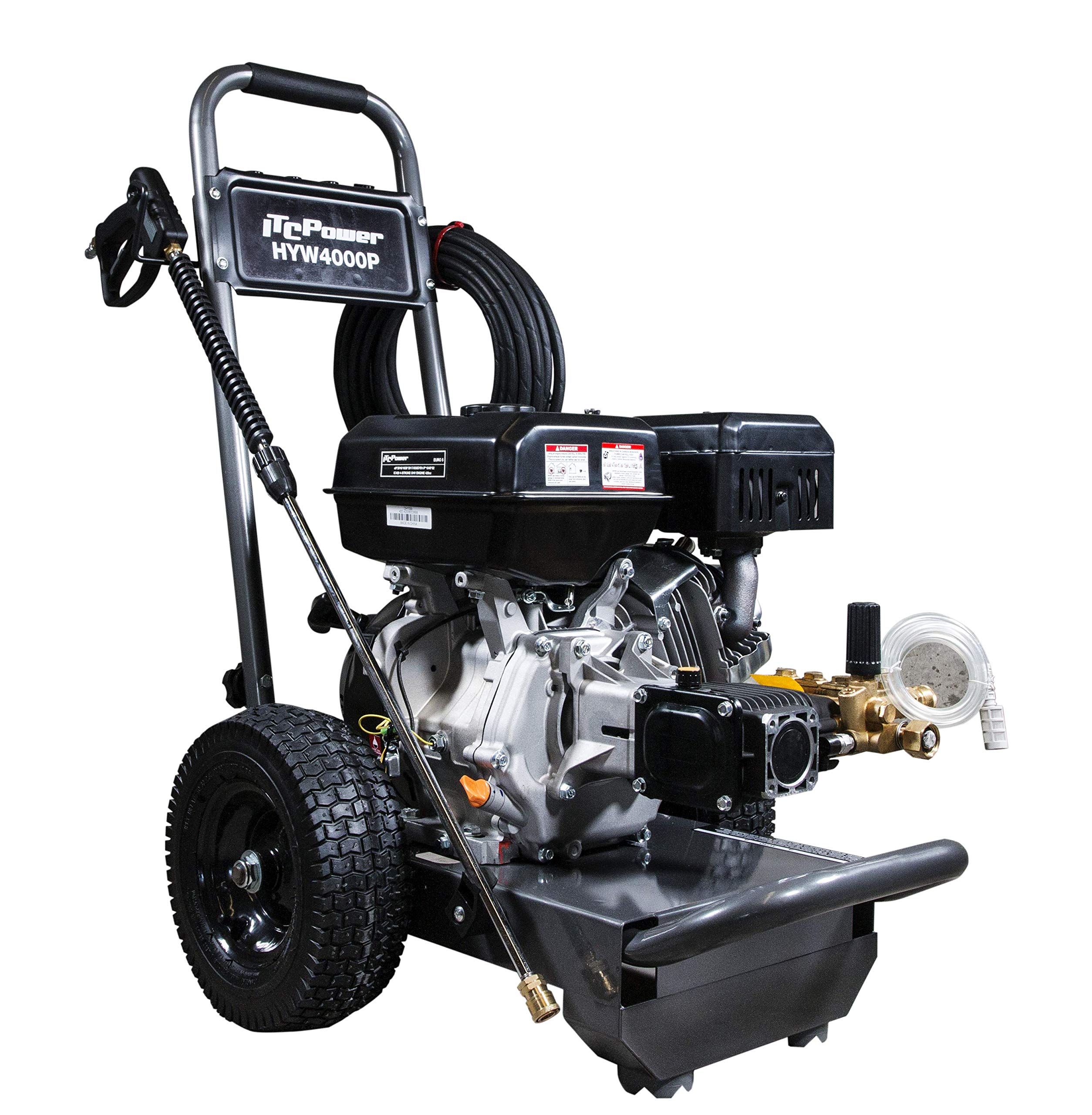 ITCPower Hidrolavadora Gasolina 4000 PSI Profesional Alta Presión - Hidrolimpiadora Industrial Potente para Limpieza Intensiva Exterior - Máquina Limpieza a Presión Uso Profesional