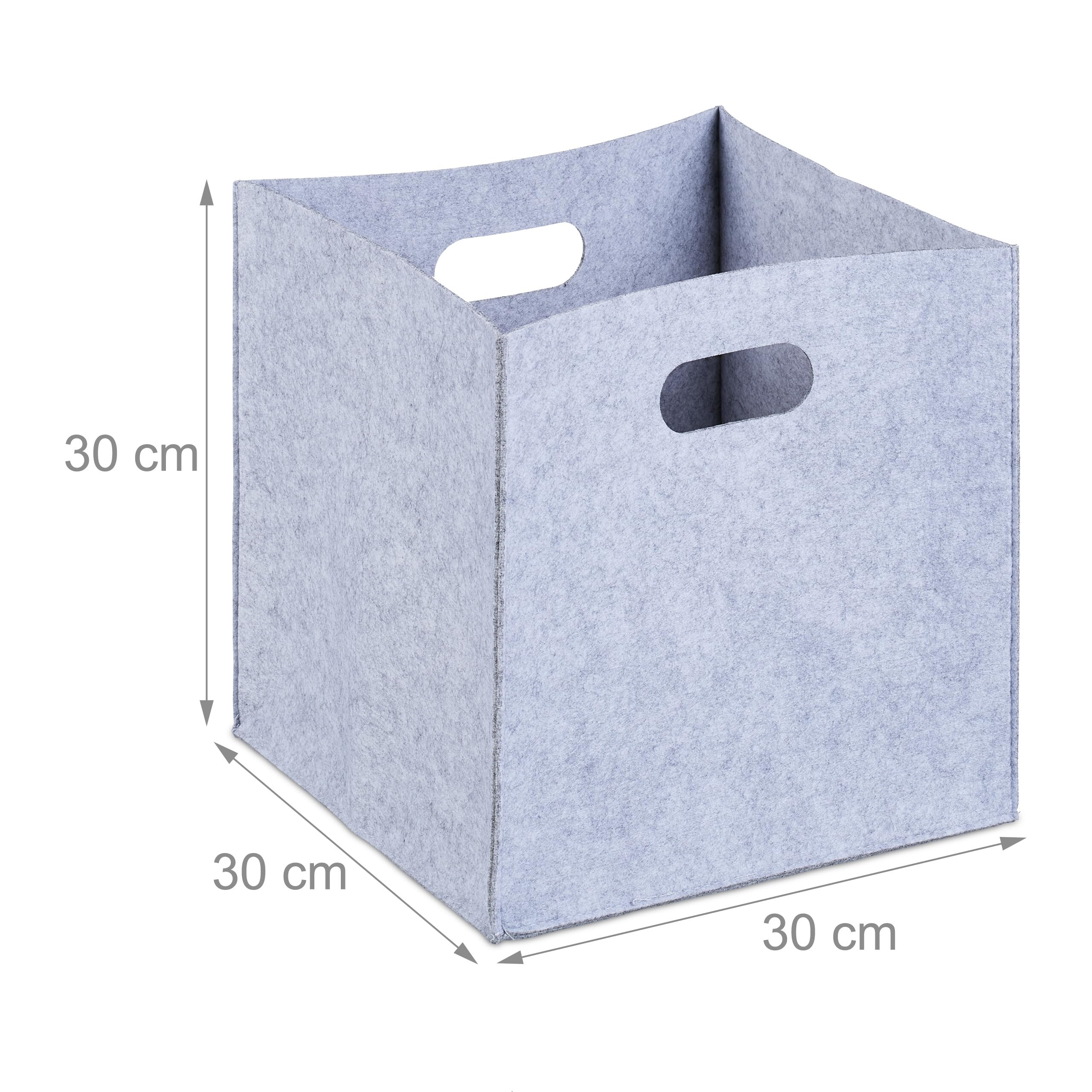 Relaxdays Square Felt Basket, HxWxD: 30 x 30 x 30 cm, Foldable