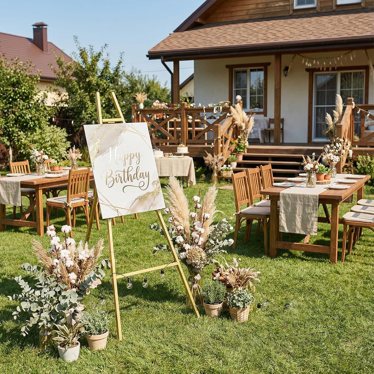 Gold Easel Stand for Sign, Gold Easel Stand for Wedding Signs for Sign, Heavy Duty Easels, 4-Tier AdjustableArt Easels Heavy Duty Metal Display Stands for Wedding Signs, Art, Posters, Pictures