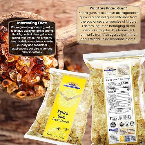 Miniatura 5 de Rani - Goma de mascar comestible entera (goma Goonder Tragacanth), 3.5 onzas (3.53 oz)  Todo natural, sin sal  Vegano  Sin colores  Apto para gluten