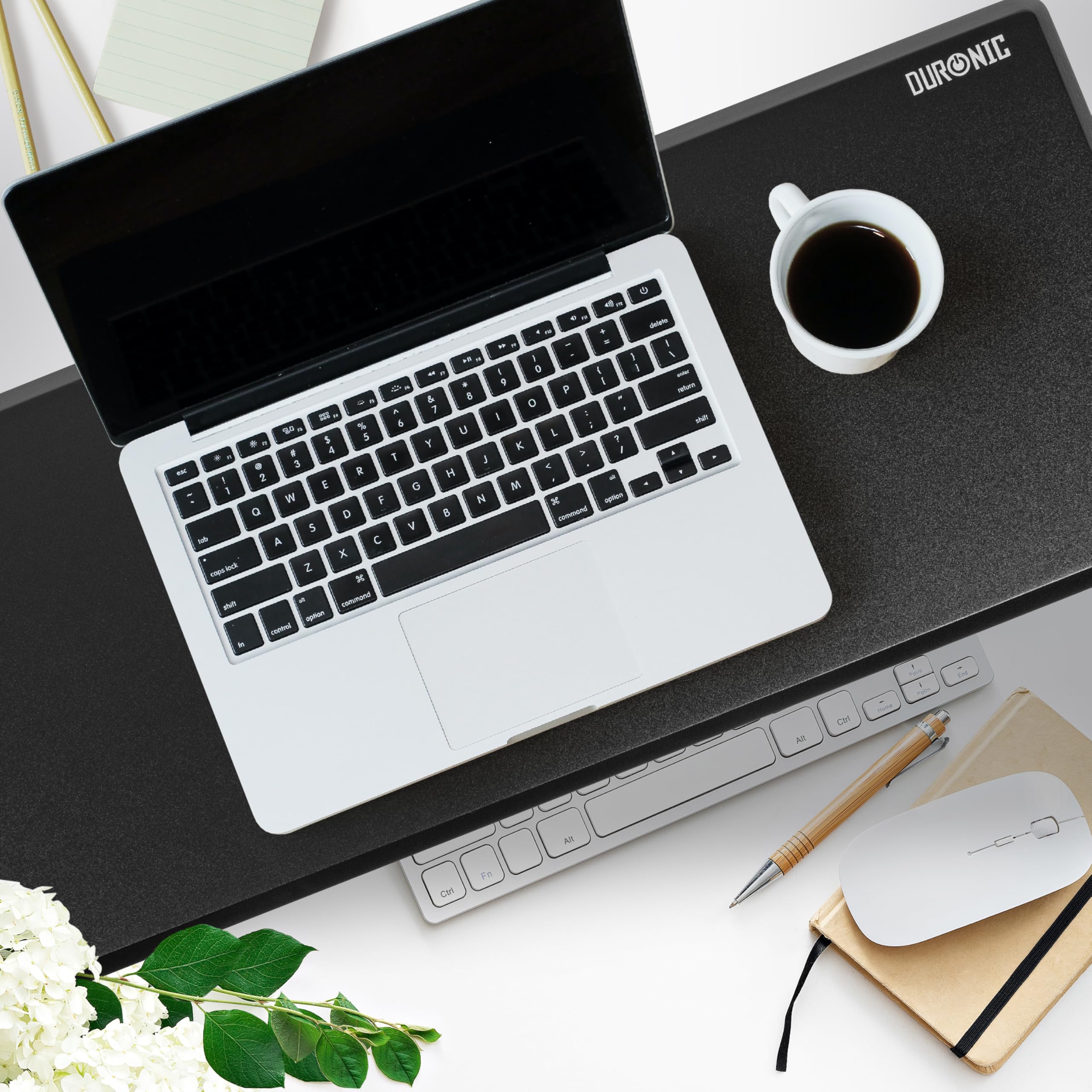 Duronic DM06-2 BK Supporto monitor scrivania dimensioni 81 x 30 cm - Supporto da tavolo altezza 15 cm per monitor e Laptop - Capacità 10kg - Mensola ergonomica per scrivania