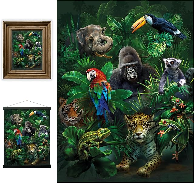 3D LiveLife Lenticular Wall Art Prints - Jungle Pals from Deluxebase. Unframed 3D Wild Animal Poster. A perfect wall filler. Original artwork licensed from renowned artist, Tami Alba
